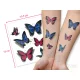 Blaue und Rote Schmetterling Tattoo-Aufkleber