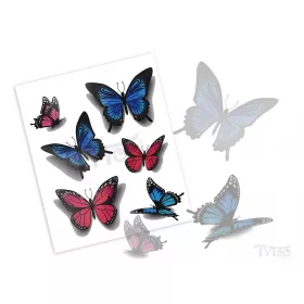 Blaue und Rote Schmetterling Tattoo-Aufkleber