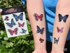 Blaue und Rote Schmetterling Tattoo-Aufkleber