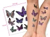 Lila und Grüne Schmetterling Tattoo-Aufkleber