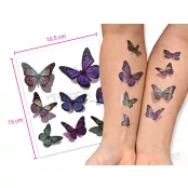 Lila und Grüne Schmetterling Tattoo-Aufkleber