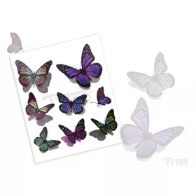 Lila und Grüne Schmetterling Tattoo-Aufkleber