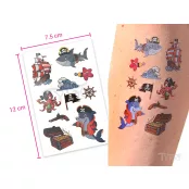 Piraten Haie und Schatztruhe Sticker Tattoos