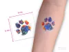 Bunte Pfoten Sticker-Tattoo