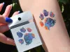 Bunte Pfoten Sticker-Tattoo