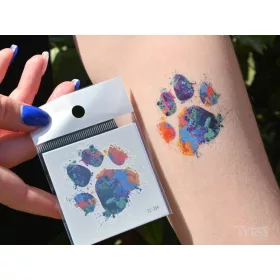 Bunte Pfoten Sticker-Tattoo