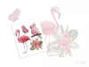 Exotische Tattoo-Aufkleber mit Flamingo und Papagei