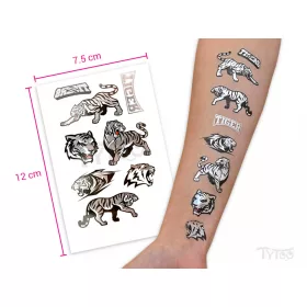 Silberne Tiger Tattoo-Aufkleber