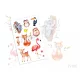 Tiere mit Flamingo Tattoo Sticker
