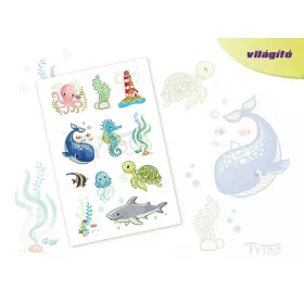Leuchtende Meerestiere Sticker-Tattoos