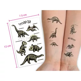 Leuchtende Dinosaurier Tattoo-Aufkleber