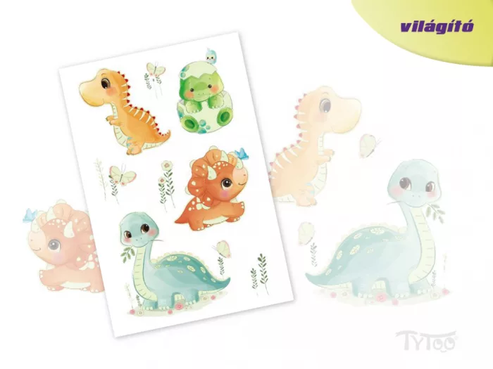 Leuchtende Baby-Dinosaurier Tattoo-Aufkleber