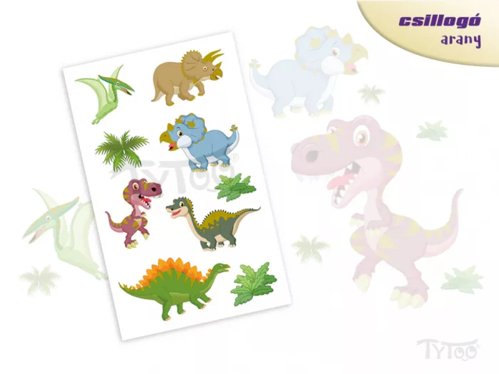 Mini Dinosaurier Sticker-Tattoo