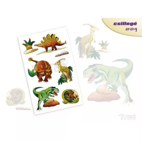 Grüne und Braune Dinosaurier Tattoo Aufkleber