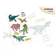 Rosa und Grüne Dinosaurier Sticker-Tattoo