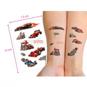 Leuchtende Rennwagen Tattoo-Aufkleber