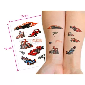 Leuchtende Rennwagen Tattoo-Aufkleber