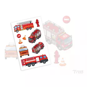 Feuerwehrwagen Aufklebetattoos
