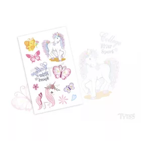 Pony Pferd mit Gelber Biene Tattoo Aufkleber