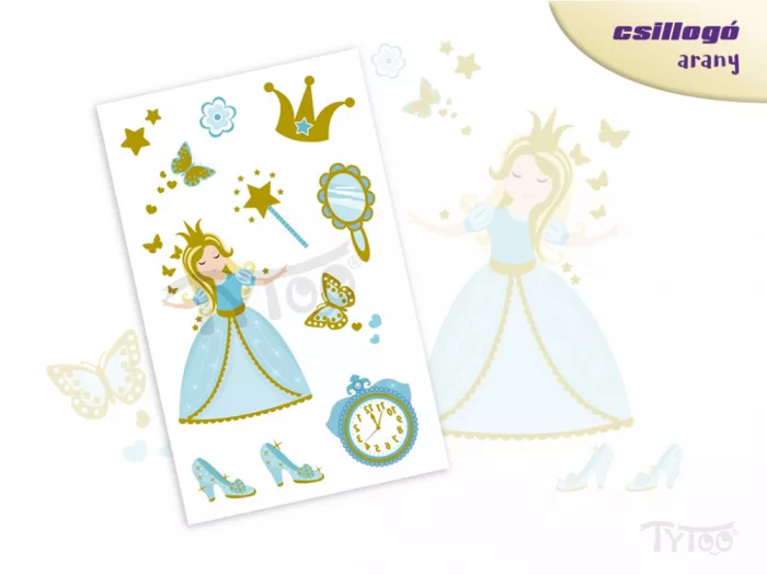 Blaue Prinzessin Aufklebetattoo