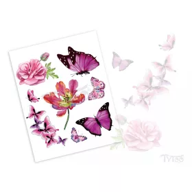 Magenta Schmetterling Tattoo Aufkleber