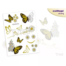 Gelbe Schmetterling-Tattoo-Aufkleber