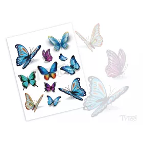 Blaue Schmetterlinge Tattoo Aufkleber
