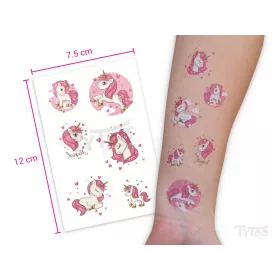 Rosa Einhörner Sticker-Tattoo