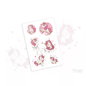 Rosa Einhörner Sticker-Tattoo