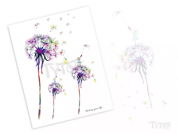Regenbogen Pusteblumen Sticker-Tattoo