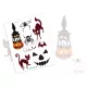 Halloween-Muster mit Katzen Tattoo-Aufkleber