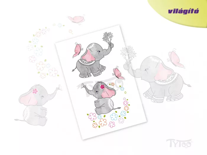 Leuchtender Elefant Tattoo Sticker