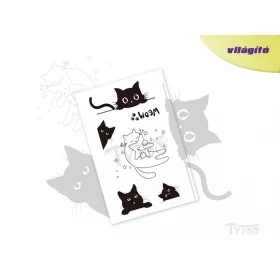 Leuchtende Schwarze Katzen Tattoo Aufkleber
