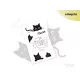 Leuchtende Schwarze Katzen Tattoo Aufkleber