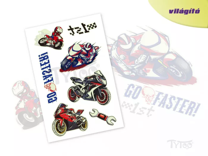 Leuchtende Motorrad Aufklebe-Tattoos