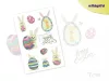 Leuchtende Hasen und Eier Sticker-Tattoo