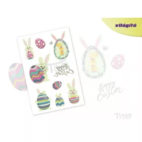Leuchtende Hasen und Eier Sticker-Tattoo