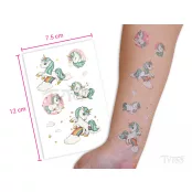 Türkisfarbene Einhorn-Tattooaufkleber