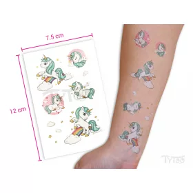 Türkisfarbene Einhorn-Tattooaufkleber