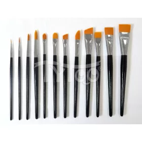 12-teiliges Schwarzes Pinselset