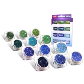 Glitzerset 12 x 2,5 ml kalte Farben