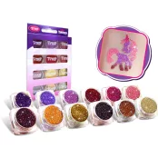 Glitzerset 12 x 2,5 ml warme Farben