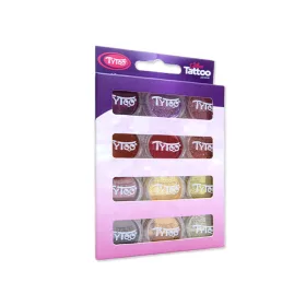 Glitzerset 12 x 2,5 ml warme Farben
