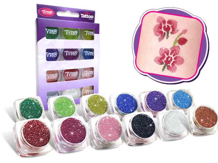 Glitzerset 12 x 2,5 ml Grundfarben (Basic Colours)