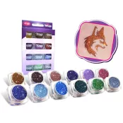 Glitzerset 12 x 2,5 ml Zusatzfarben