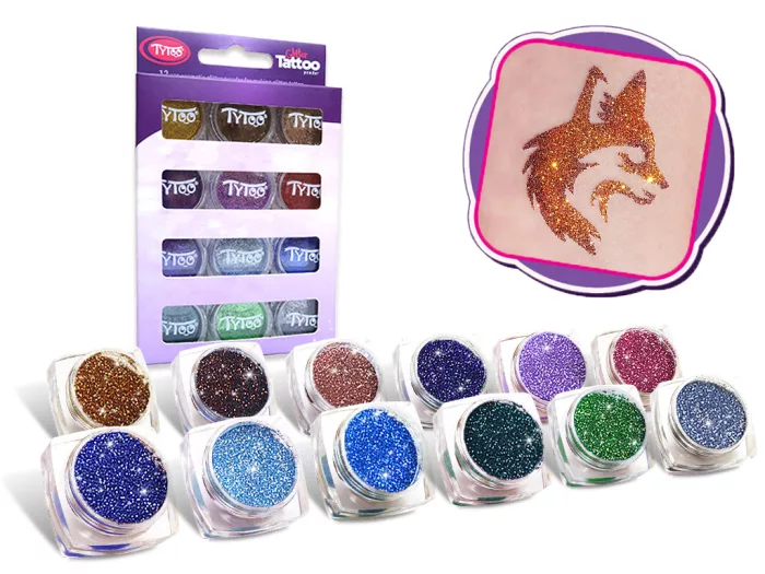 Glitzerset 12 x 2,5 ml Zusatzfarben