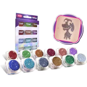 Glitzerset 12 x 2,5 ml Multifarben (holographische Farben)