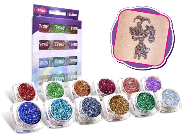 Glitzerset 12 x 2,5 ml Multifarben (holographische Farben)
