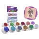 Glitzerset 12 x 2,5 ml Multifarben (holographische Farben)