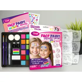 Princess Dream Gesichtsmalset (mit 6 Mosaikschablonen) - Neu
